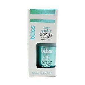 Bliss Clear Genius Clarifying Liquid Peel 1 fl oz AHA BHA PHA Vegan Cruelty Free